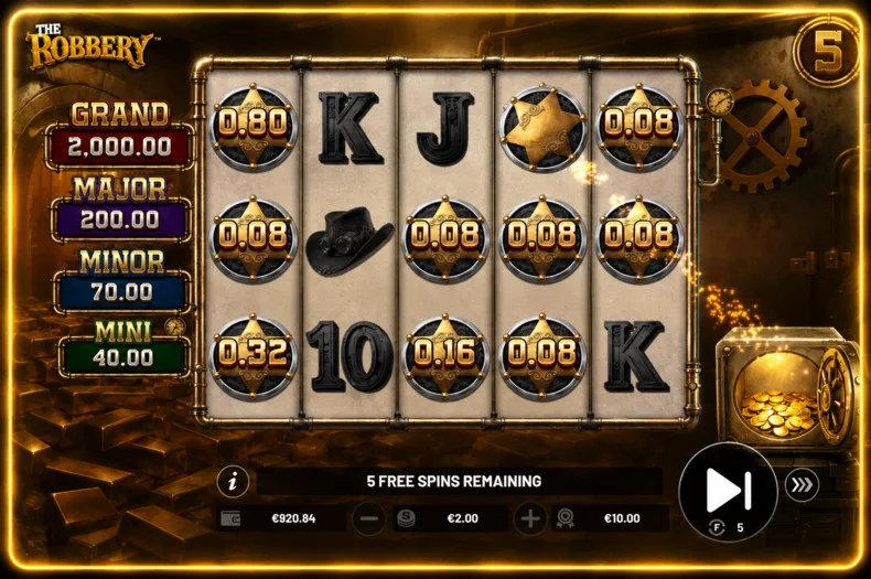 The Robbery Vault feature during Free Spins