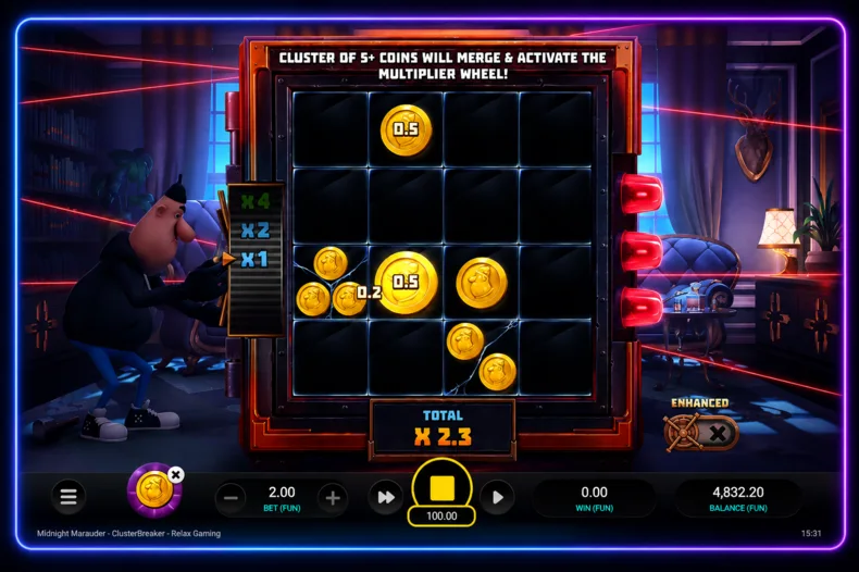 Midnight Marauder ClusterBreaker Coin Caper Bonus
