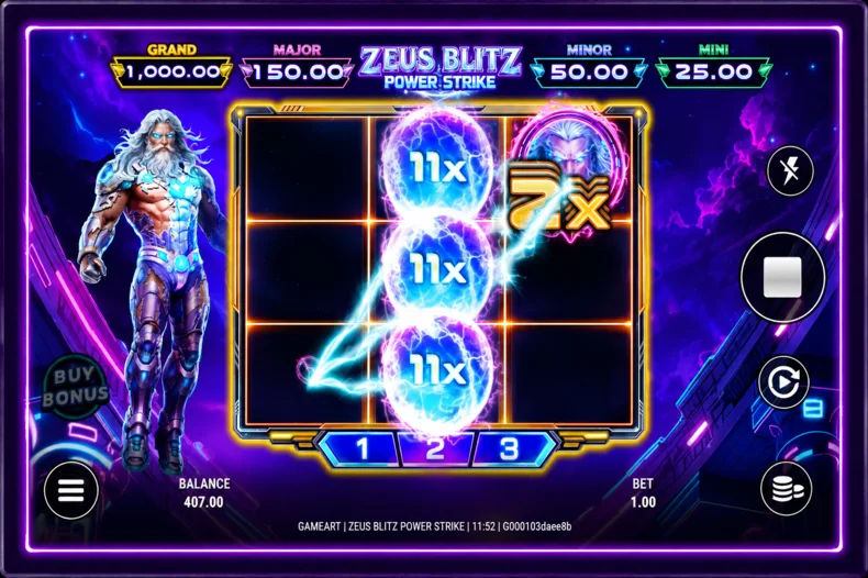 Zeus Blitz: Power Strike Hold ’n Win with 11× Energy Orbs and a Zeus Core multiplier