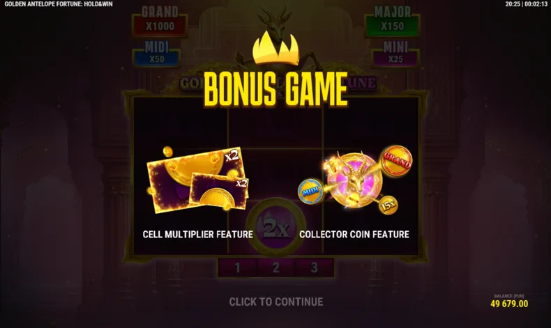 Golden Antelope Fortune Hold&Win Bonus Features
