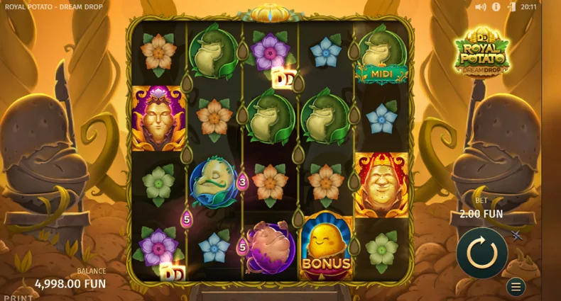 Royal Potato Dream Drop Base Gameplay