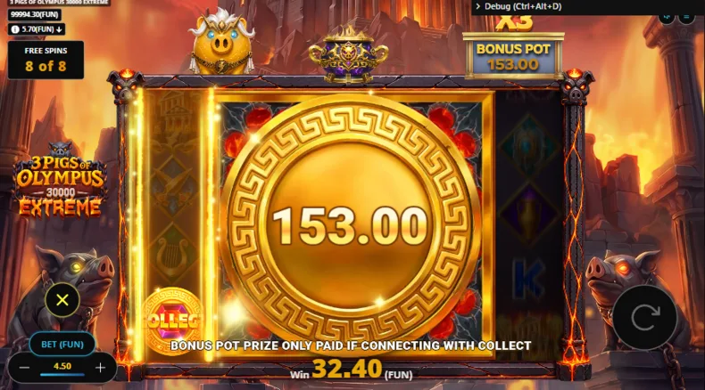 3 Pigs of Olympus 30000 Extreme Bonus Pot