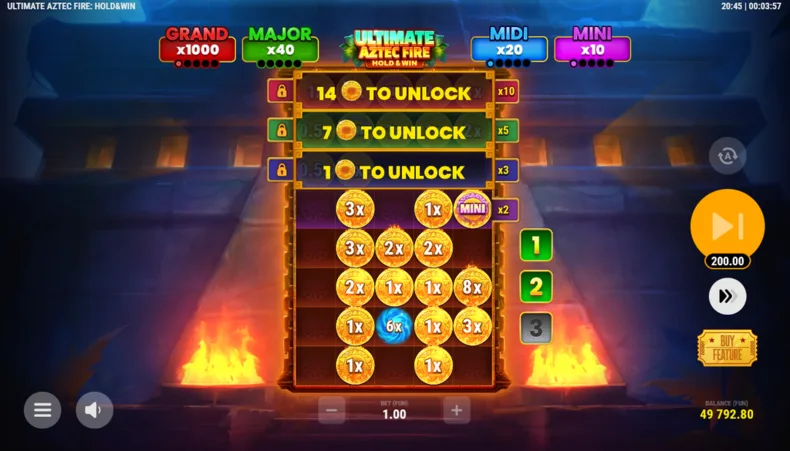 Ultimate Aztec Fire Expanding Hold&Win Grid
