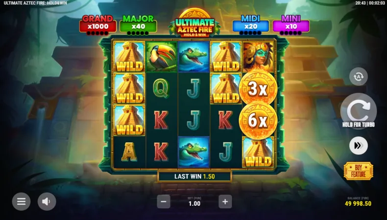Ultimate Aztec Fire Wilds and Coin Symbols
