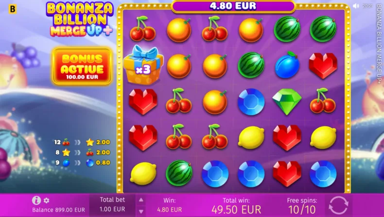 Bonanza Billion Merge Up™+ Free Spins - Multiplier