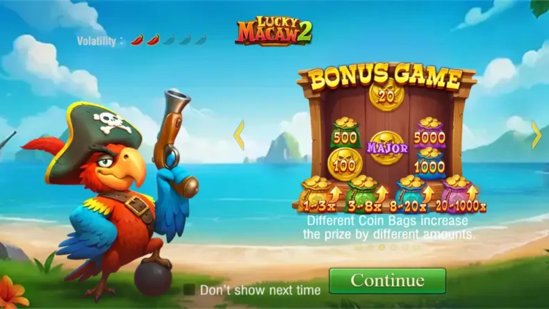 Lucky Macaw 2 Bonus Game Feature