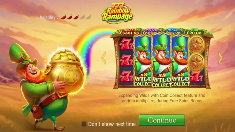 777 Rainbow Rampage Free Spins Collection