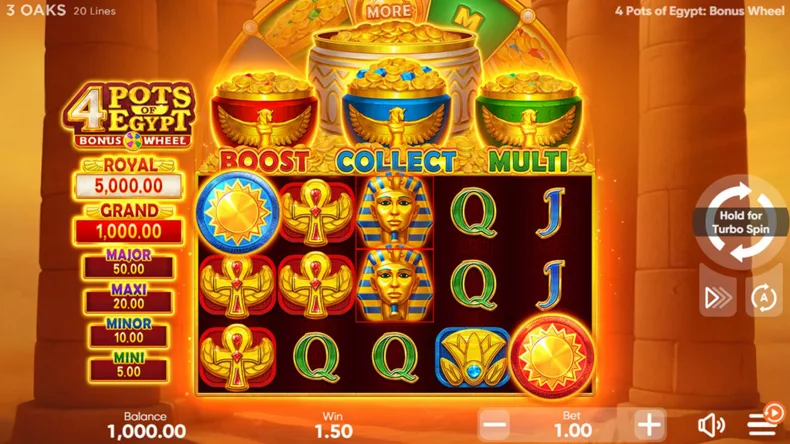 4 Pots of Egypt Bonus Wheel Base Game