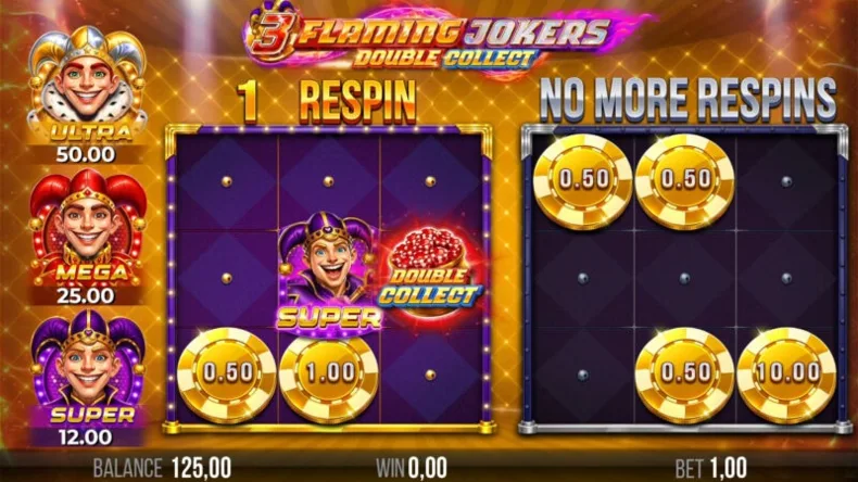 3 Flaming Jokers Double Up Spins