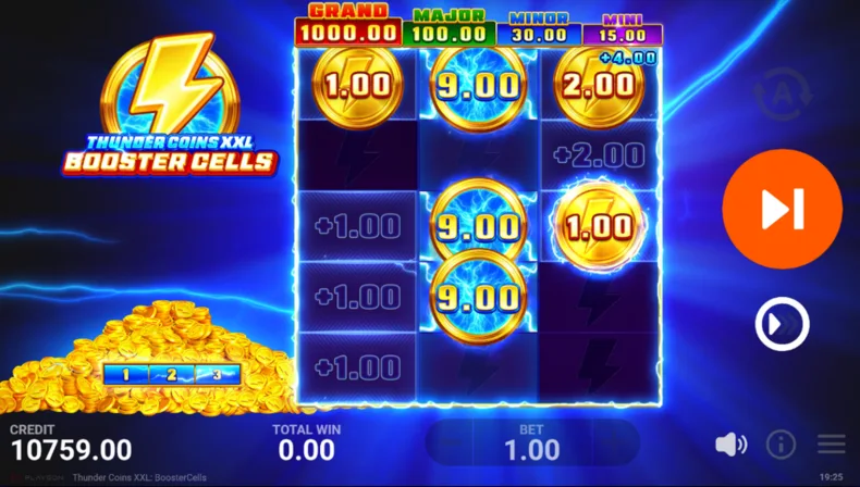 Thunder Coins XXL BoosterCells Bonus Game