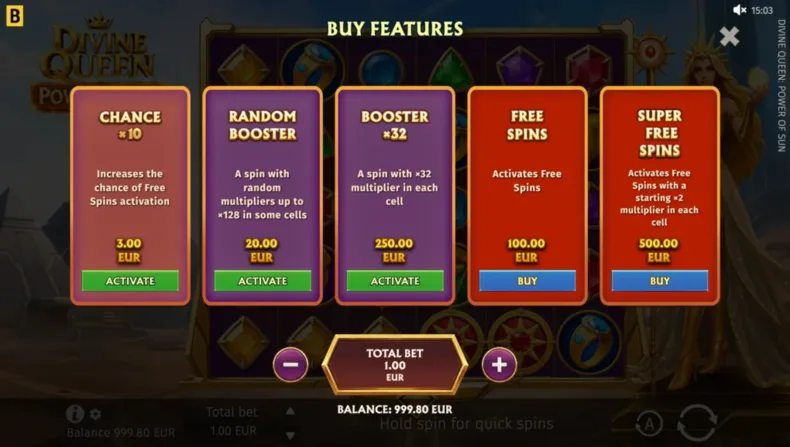 Divine Queen Power of Sun Buy Features