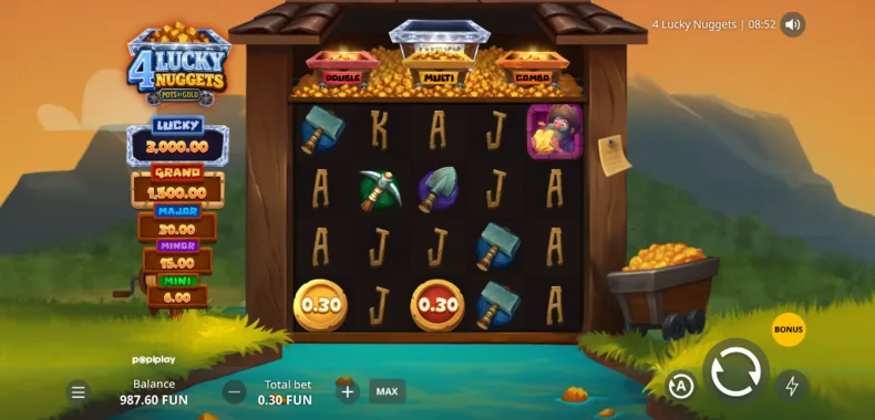4 Lucky Nuggets Base Gameplay