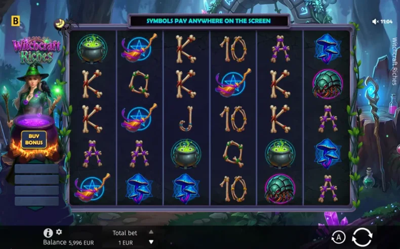 Witchcraft Riches Base Gameplay