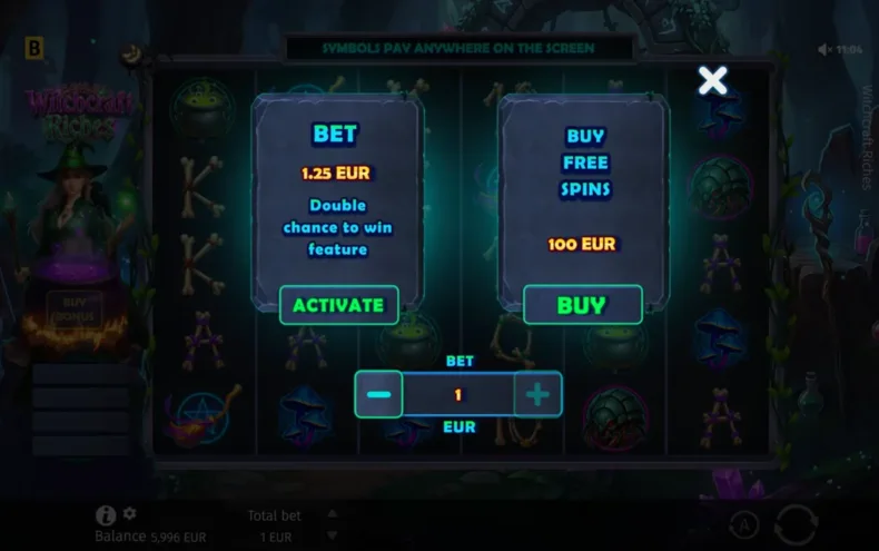 Witchcraft Riches Bonus Options