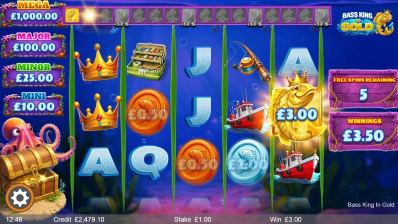 Bass King in Gold Free Spins