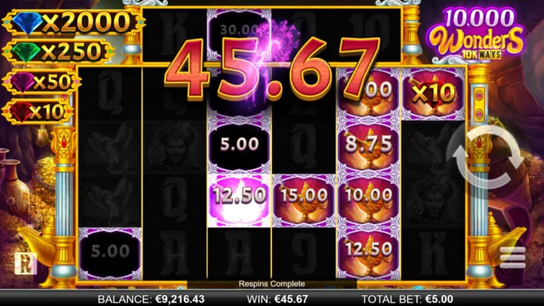 10000 Wonders 10K Ways Bonus Prizes