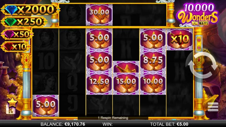 10000 Wonders 10K Ways Bonus Respins