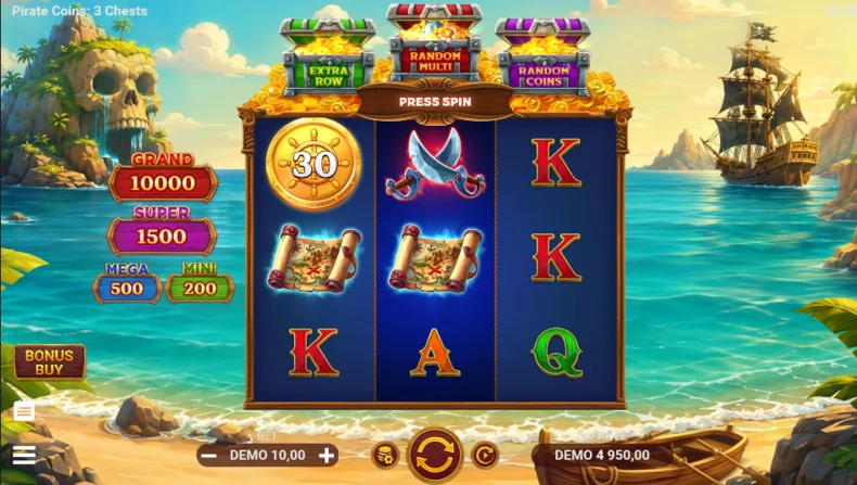 Pirate Coins 3 Chests Coin Gameplay