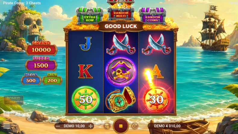 Pirate Coins 3 Chests Colored Boosters