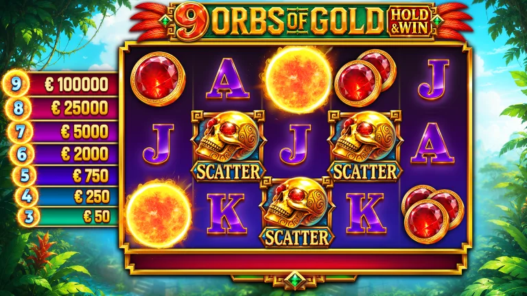 9 Orbs of Gold Free Spins Scatters