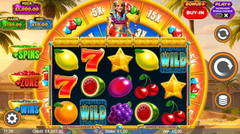 Blazin Fruit Pharaoh Base Gameplay