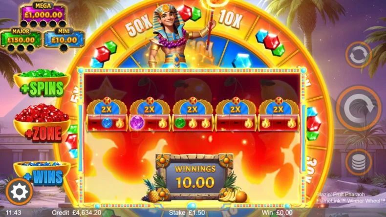 Blazin Fruit Pharaoh Bonus