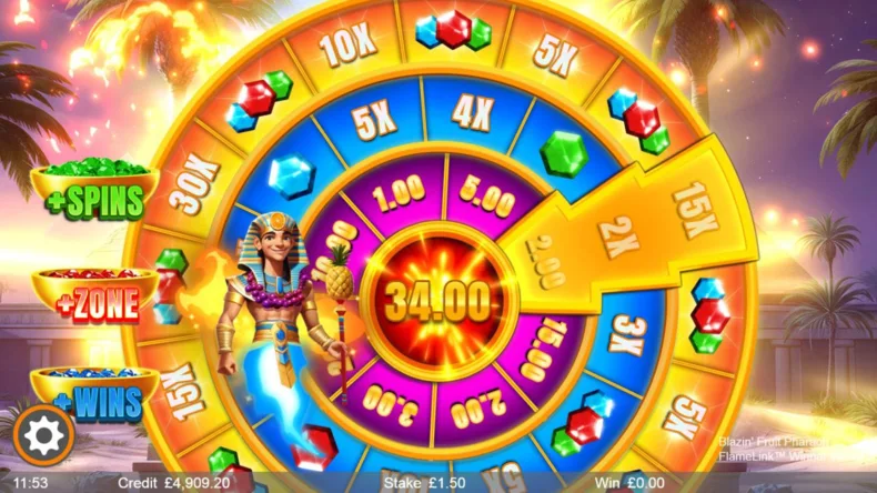 Blazin Fruit Pharaoh WinnerWheel
