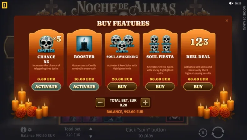 Noche de Almas Buy Features