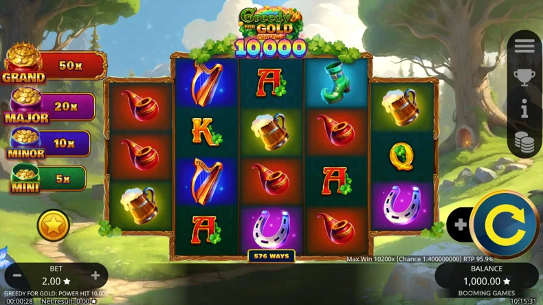 Greedy for Gold Power Hit 10000 Base Gameplay