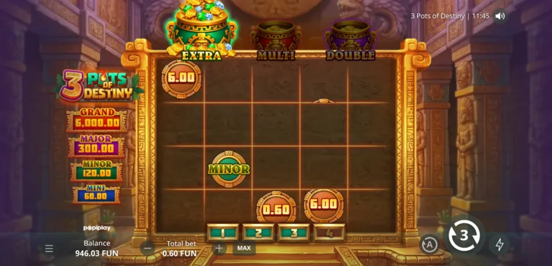 3 Pots of Destiny Hold and Win