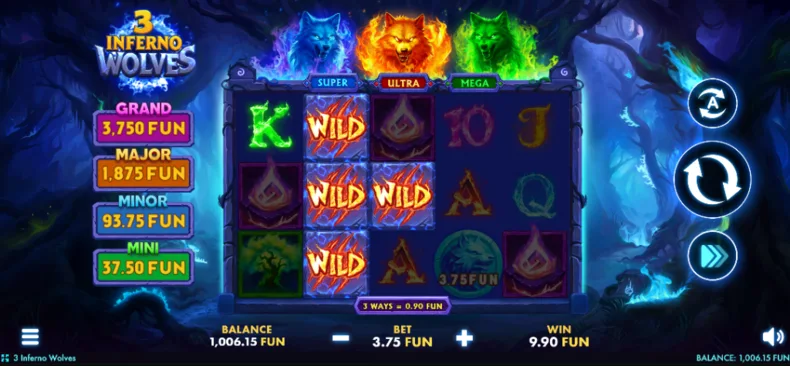 3 Inferno Wolves Wild Symbols