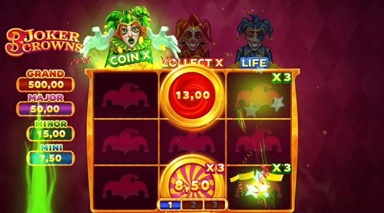 3 Joker Crowns Green Joker