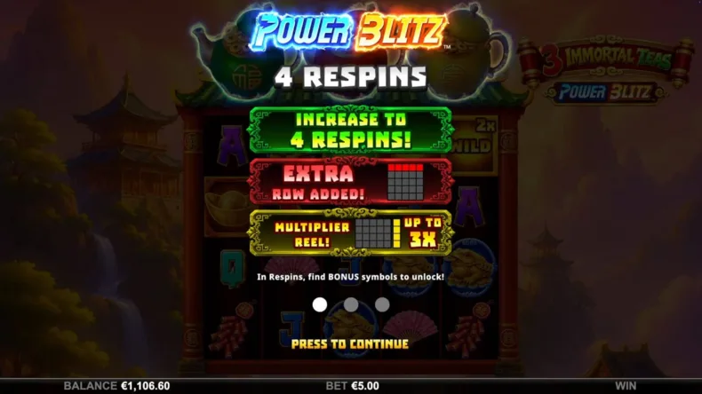 3 Immortal Teas Power Blitz Enhancements
