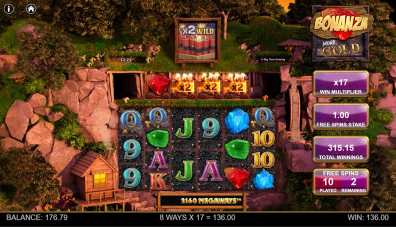 Bonanza More Gold x2 Wild Free Spins