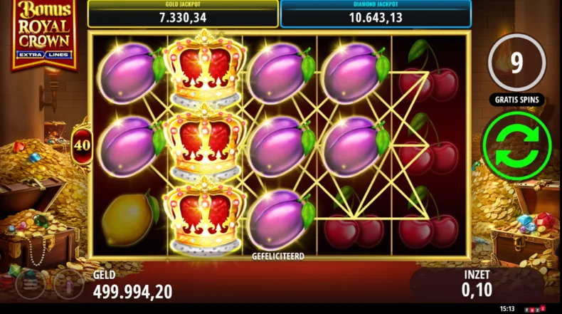 Bonus Royal Crown Extralines Free Spins